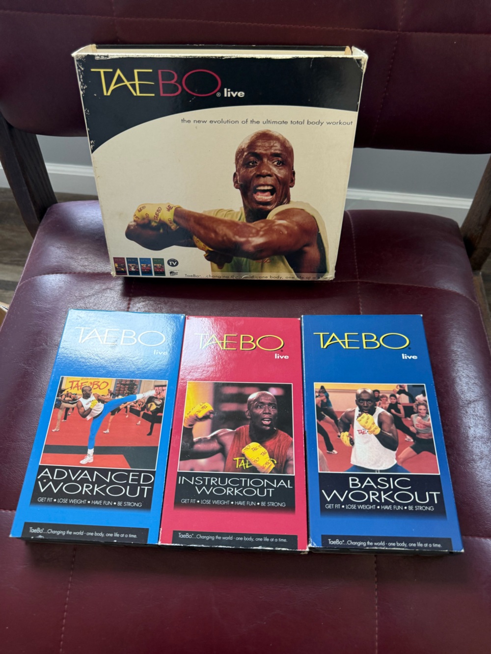 TAEBO Workout VHS Set - Blue & Red Covers